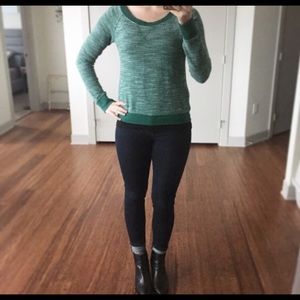 MOSSIMO Cropped Crew Sweatshirt w/ Zip Back